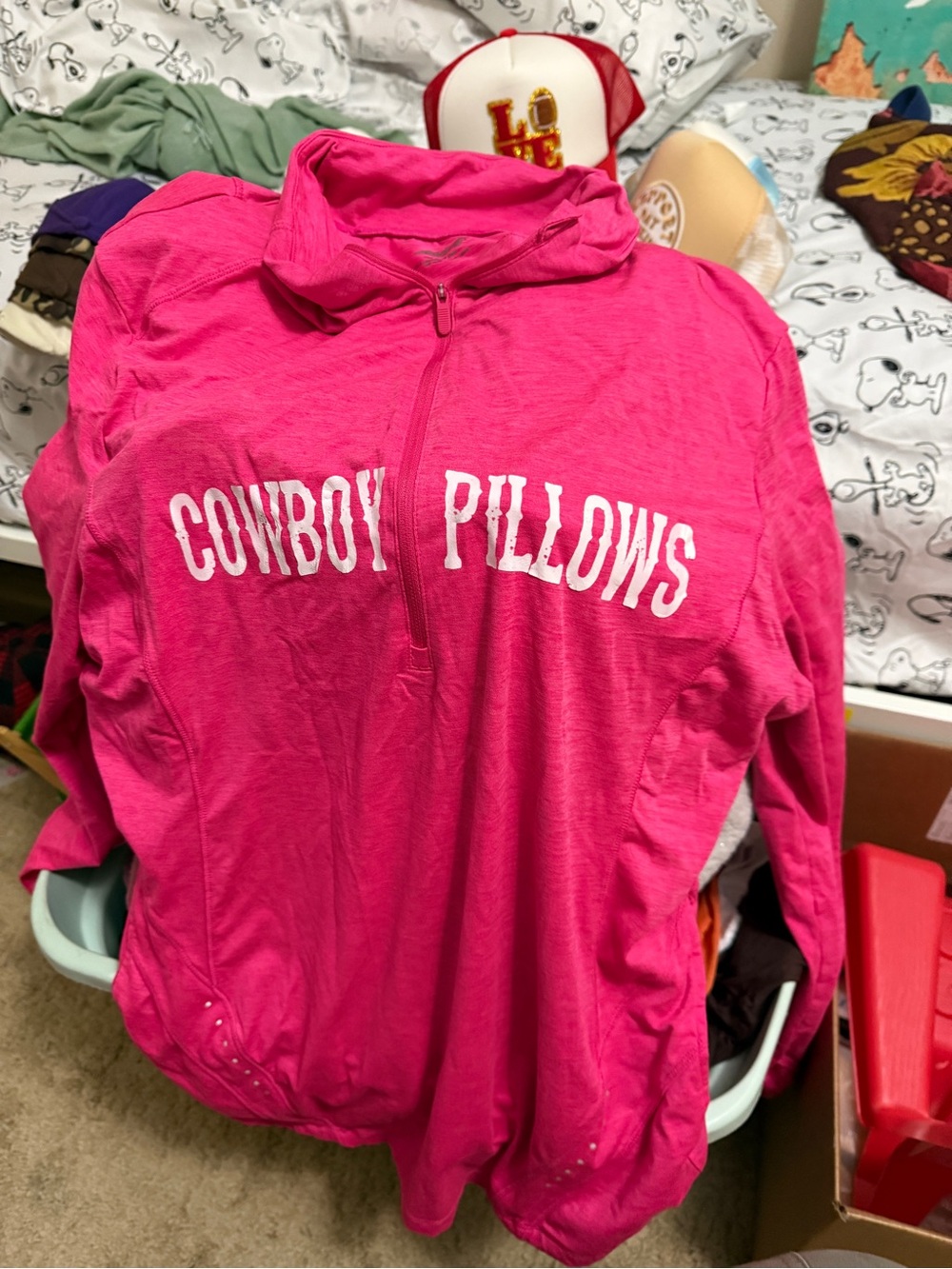 Avia Hot Pink Quarter-Zip Pullover with White Logo